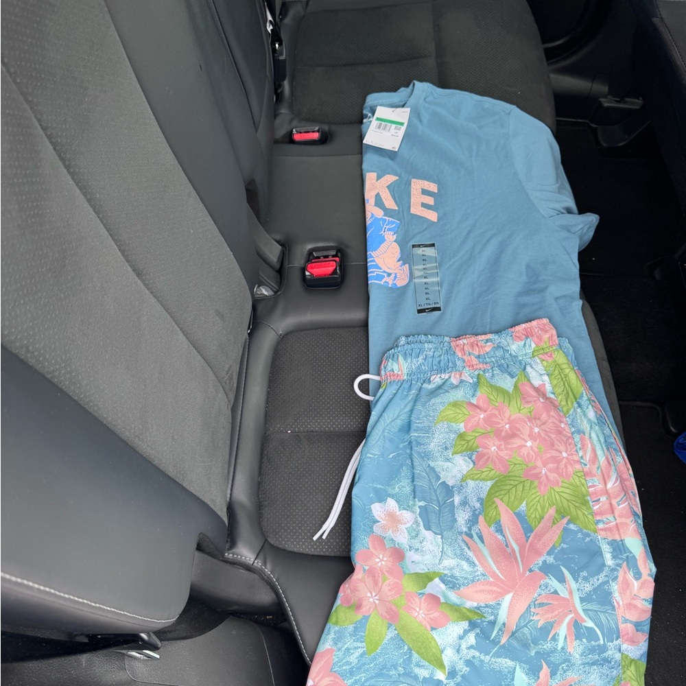 Nike Blue Graphic T-Shirt and Floral Shorts Set